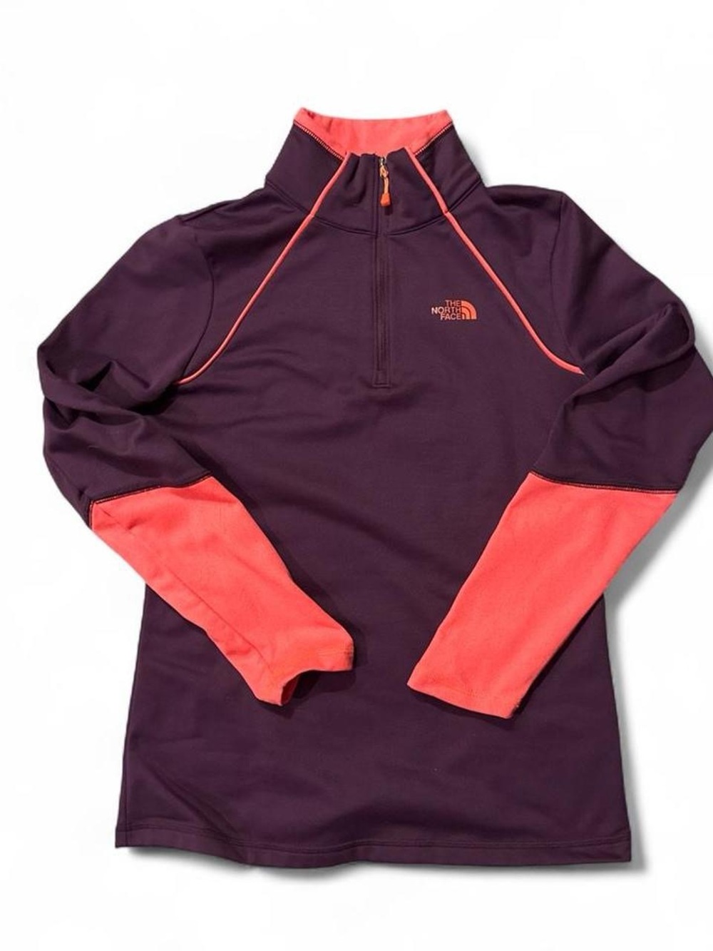 The North Face Purple and Coral Quarter-Zip Pullover